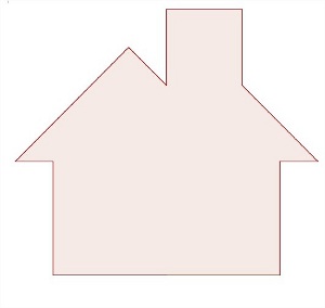 Imagem de uma casa montada com as sete peas do tangram.